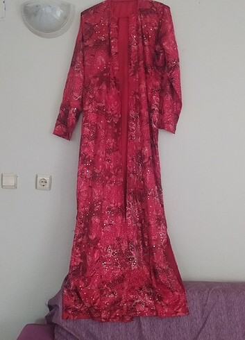 46 Beden kırmızı Renk Yöresel kaftan
