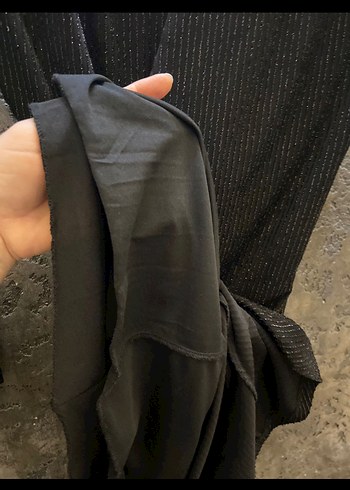 Uzun Kollu Drapeli Siyah Gotik Elbise - Görsel 5