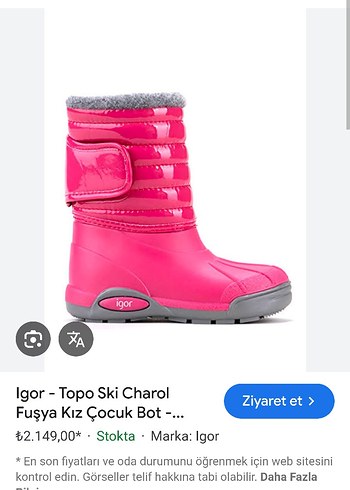 24 Beden İGOR KİZ ÇOCUK BOT, ÇİZME