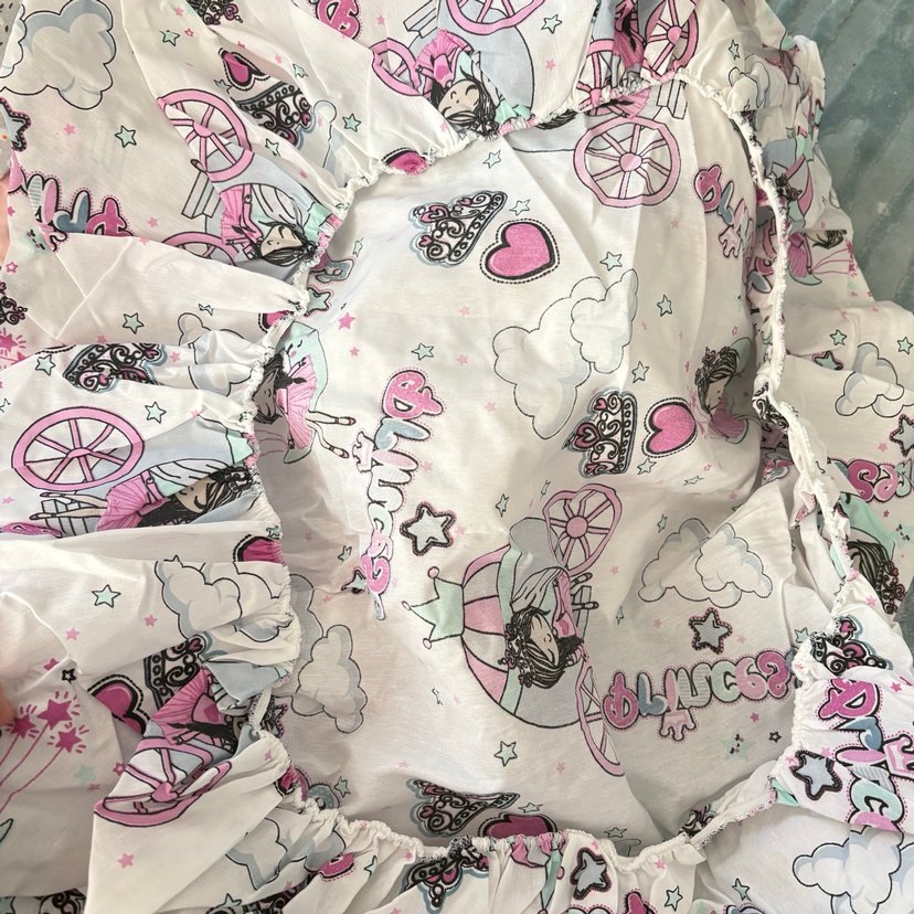 Pembe Baskılı Çocuk lastikli çarşaf 60x90 cm - Görsel 2