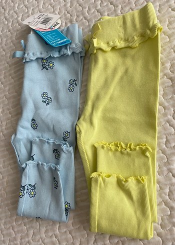 LC Waikiki Sarı ve Mavi Kız Çocuk Taytları