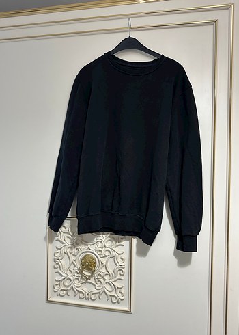 Siyah Oversize Kadın Sweatshirt