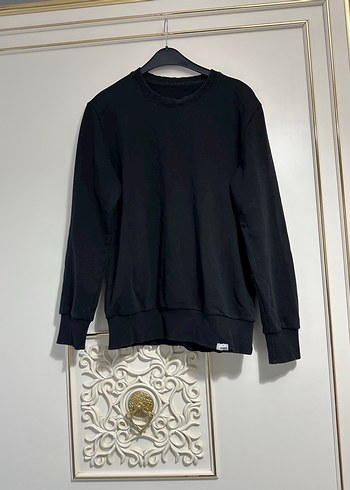 l Beden Siyah Oversize Kadın Sweatshirt