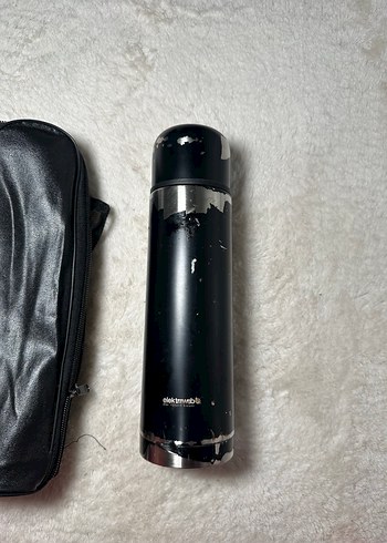 Siyah Savas Çelik Termos ve Taşıma Çantası - Görsel 2