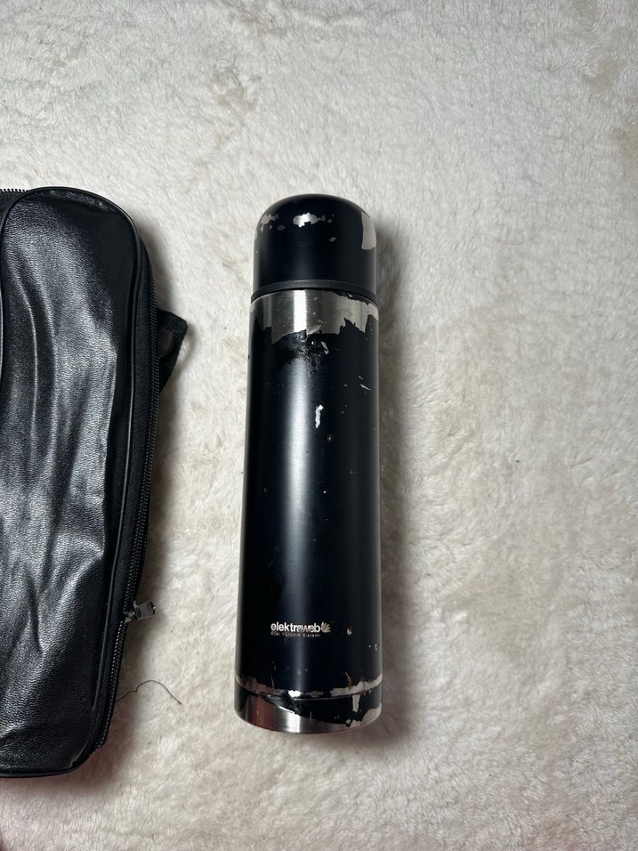 Siyah Savas Çelik Termos ve Taşıma Çantası - Görsel 2