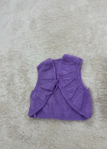 Kız Çocuk Mor Bohem Örgü Yelek - Görsel 3