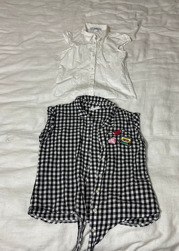 Kızlar için Siyah Kareli Kolsuz Gömlek - Görsel 2