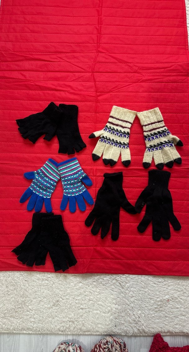 Renkli Kadın Örme Eldiven Seti - Görsel 2