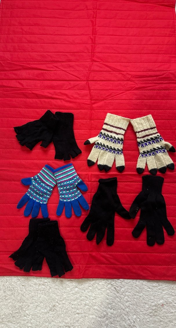 Renkli Kadın Örme Eldiven Seti - Görsel 3