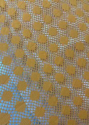 Parlak Sarı Yılan Desenli Yatak Örtüsü kumaş - Görsel 5