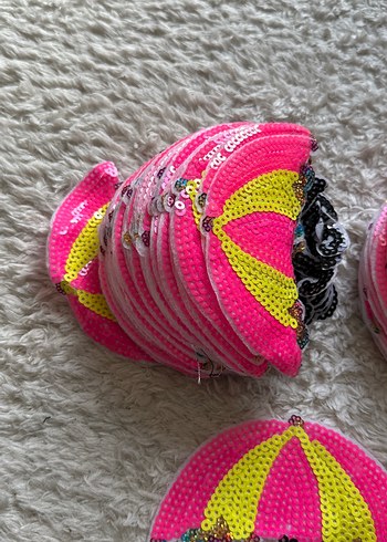 Renkli Boncuklu Kadın Şemsiye Broşu - Görsel 3