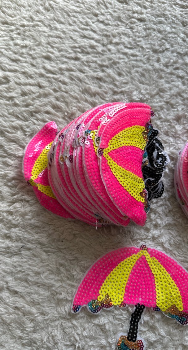 Renkli Boncuklu Kadın Şemsiye Broşu - Görsel 3