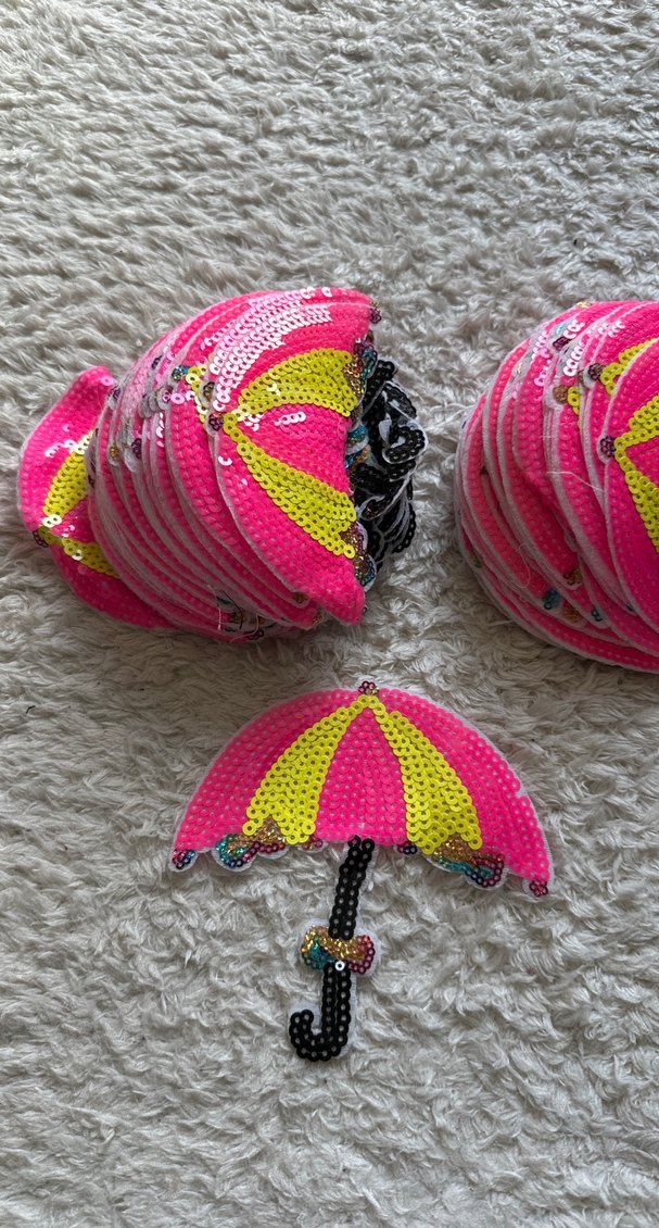 Renkli Boncuklu Kadın Şemsiye Broşu - Görsel 2