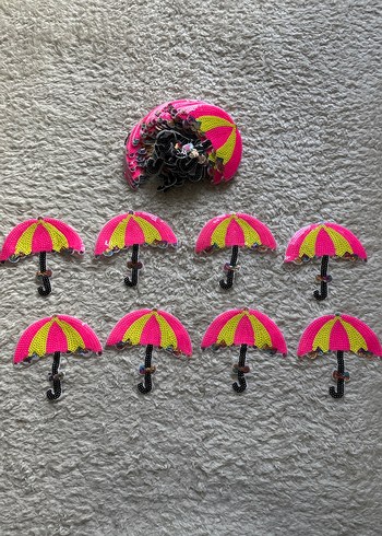 Renkli Boncuklu Kadın Şemsiye Aksesuarları - Görsel 2