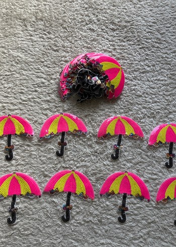 Renkli Boncuklu Kadın Şemsiye Aksesuarları - Görsel 3