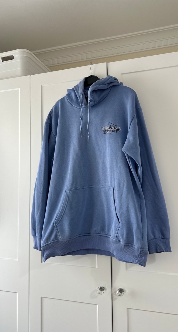 Mavi Kapüşonlu Kadın Sweatshirt - Görsel 3