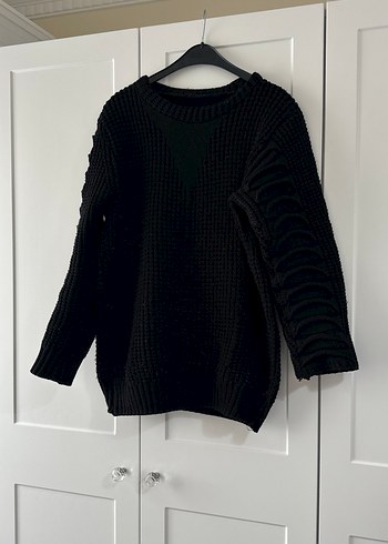 Siyah Örgü Kadın Kazak - Görsel 4