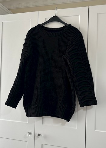 Siyah Örgü Kadın Kazak - Görsel 2