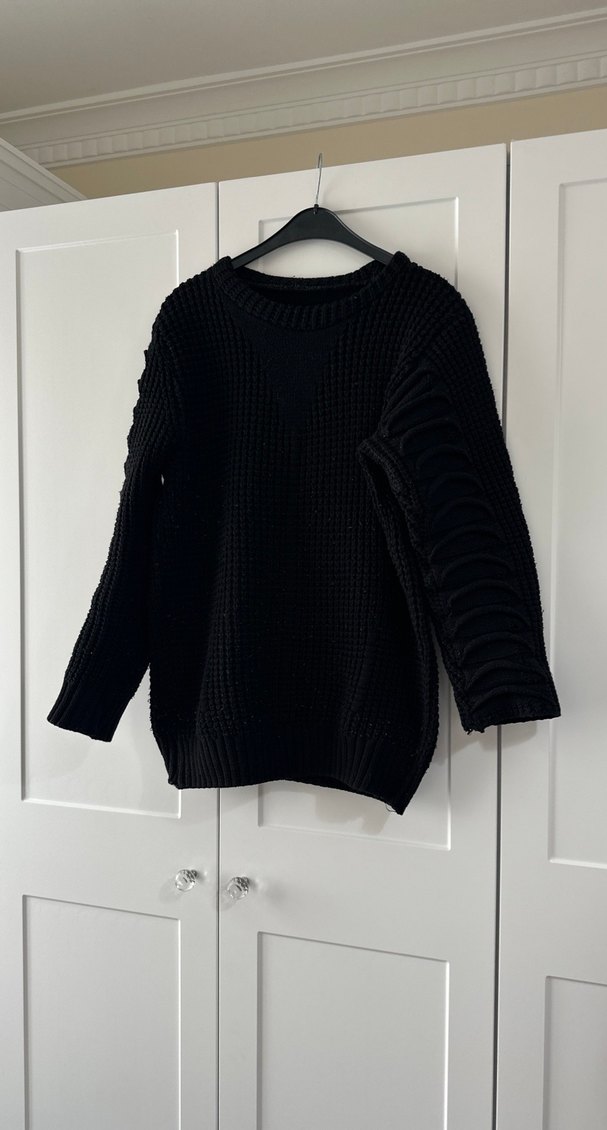 Siyah Örgü Kadın Kazak - Görsel 4