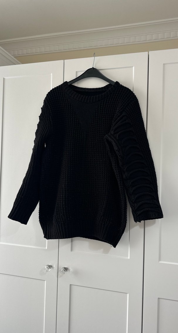 Siyah Örgü Kadın Kazak - Görsel 2