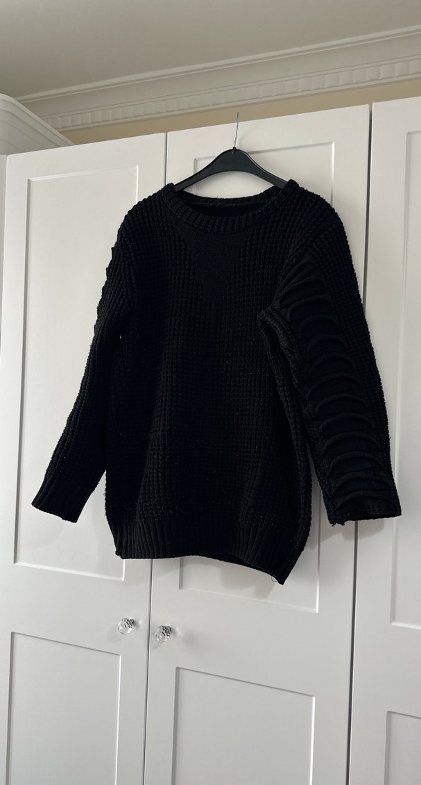 Siyah Örgü Kadın Kazak - Görsel 3