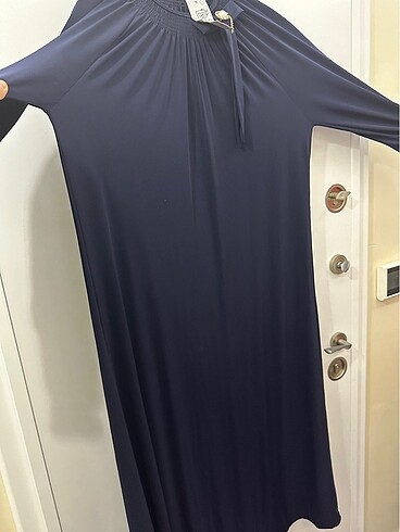 50 Beden Uzun lacivert elbise