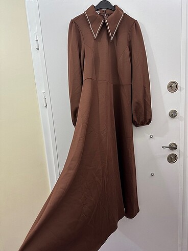 44 Beden Kahverengi uzun elbise