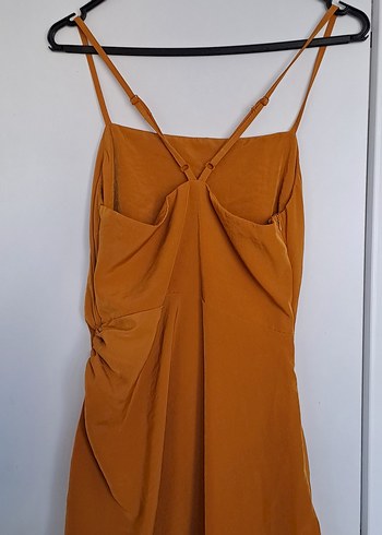 Askılı, Drapeli, Midi Kadın Abiye Elbise - Görsel 3