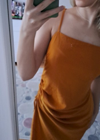 Askılı, Drapeli, Midi Kadın Abiye Elbise - Görsel 9