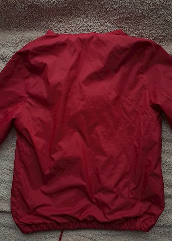 KIRMIZI KAPUSONLU FERMUARLI  YAGMURLUK / RUZGARLIK bomber tarzı - Görsel 5