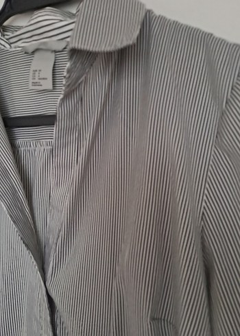 Gri Düğmeli Kadın Ofis Gömleği - Görsel 4