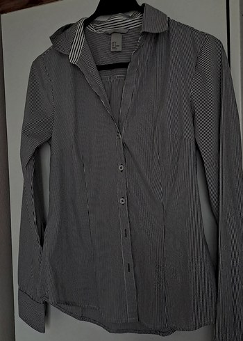 Gri Düğmeli Kadın Ofis Gömleği - Görsel 2