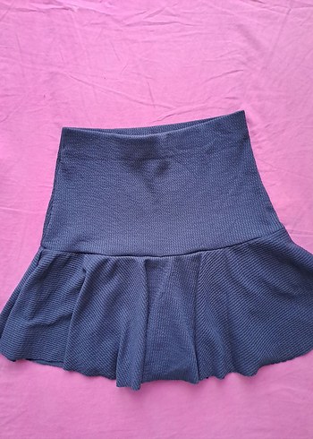 Kadın lacivert Pilili kısa Mini Etek sortlu etek - Görsel 3