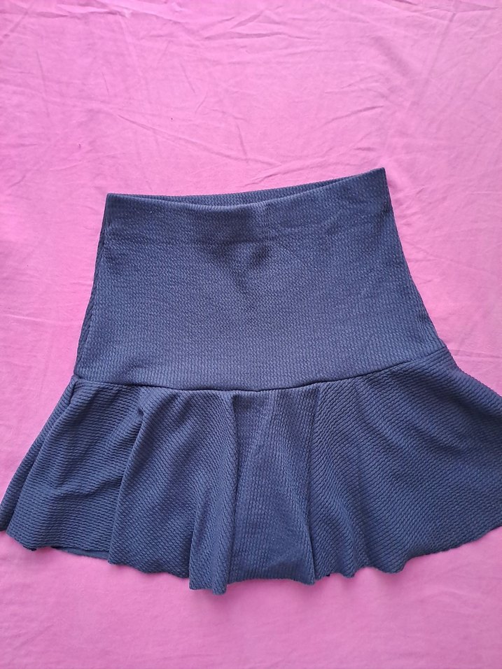 Kadın lacivert Pilili kısa Mini Etek sortlu etek - Görsel 3