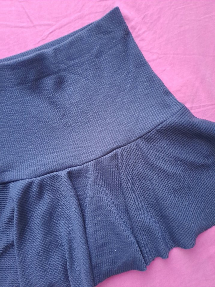 Kadın lacivert Pilili kısa Mini Etek sortlu etek - Görsel 5