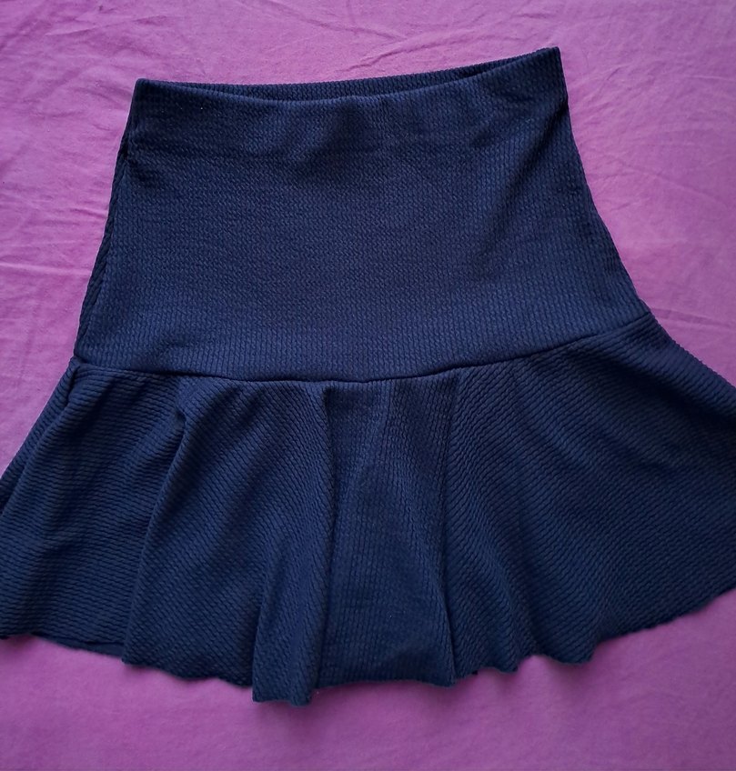Kadın lacivert Pilili kısa Mini Etek sortlu etek - Görsel 2