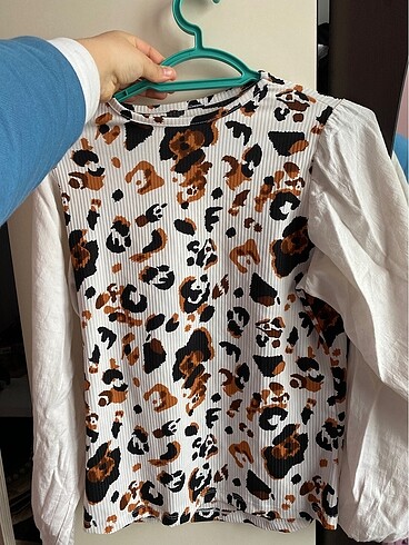 Zara Leopar desenli bluz balon kol