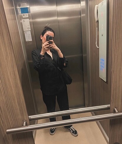 xs Beden siyah Renk zara keten gomlek