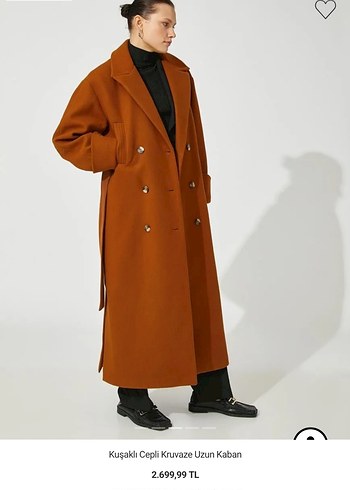 Düğmeli Bej Kadın Uzun Yün Kaban - Görsel 2