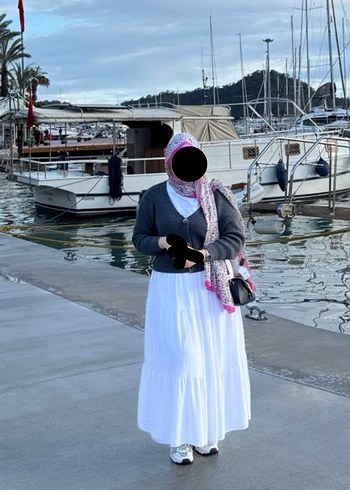 Beyaz Uzun Fırfırlı Etek - Görsel 2