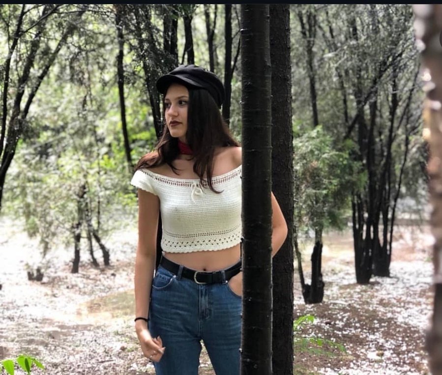 Dantel Detaylı Beyaz Bohem Crop Top - Görsel 2