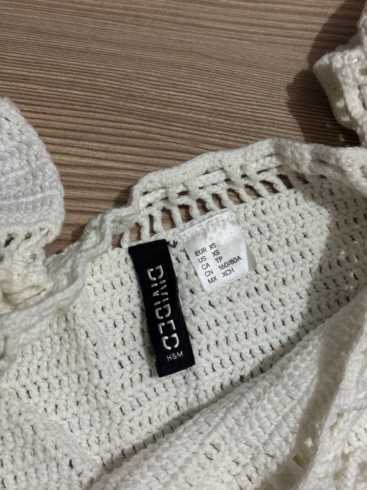 Dantel Detaylı Beyaz Bohem Crop Top - Görsel 4