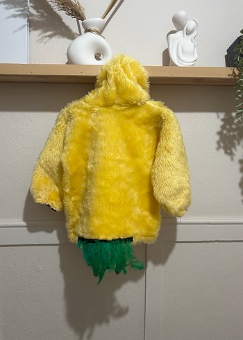 Sarı Kürklü Kapüşonlu Çocuk ördek Kostümü - Görsel 2
