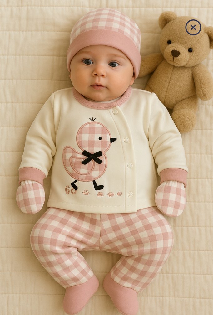 Bebek için Pembe Dantel Detaylı Hastane Seti - Görsel 2