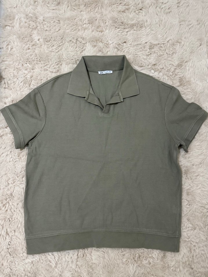 Gri Kısa Kollu Polo Yaka Erkek Tişört - Görsel 2