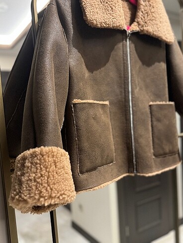 m Beden kahverengi Renk Mango biker mont