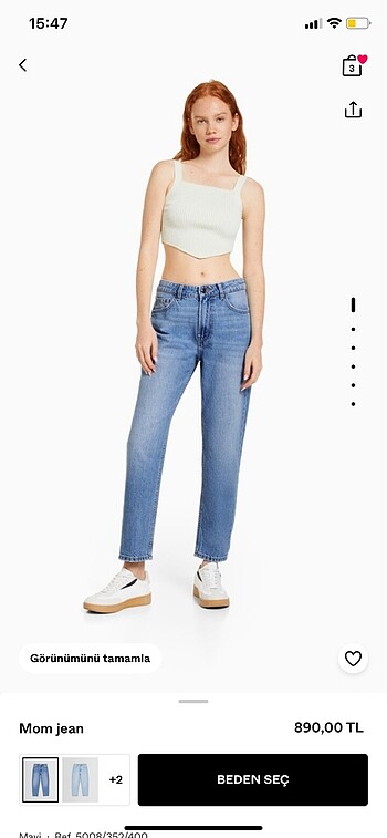 Bershka mavi kot jean