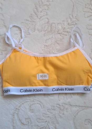 Calvin Klein Sarı Midi Spor Sütyen