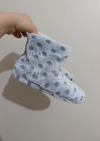 Gri Puantiyeli Kız Çocuk Sıcak Terlik - Görsel 2