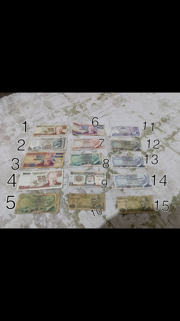 Altın Renkli Nostaljik Banknot Koleksiyonu - Görsel 2